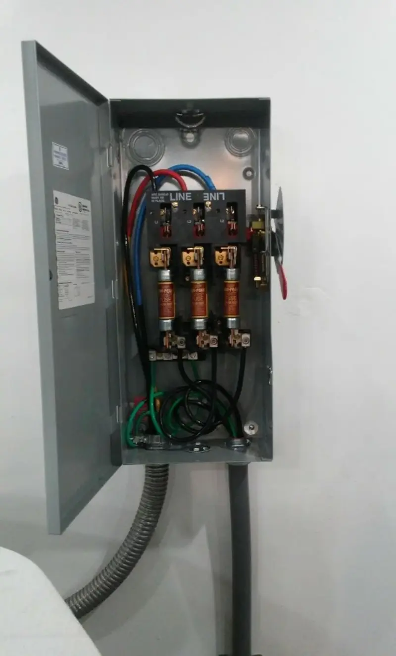 Three-phase disconnect switch installed for Electrical Wiring & Rewiring in Canton